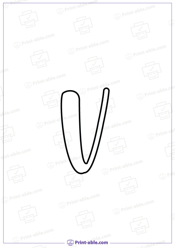 Bubble Letter V Printable Free Download