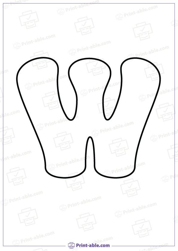 Bubble Letter W Printable Free Download