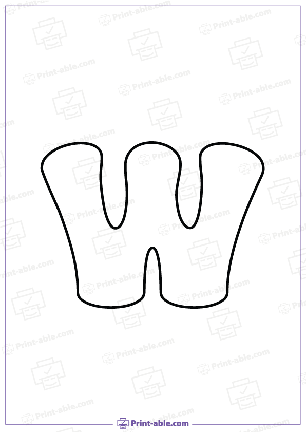 Bubble Letter W Printable Free Download