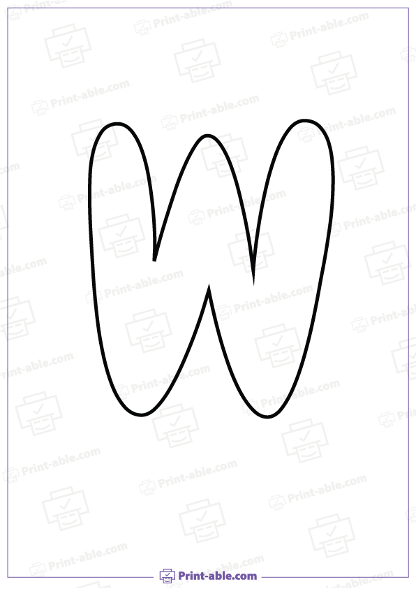 Bubble Letter W Printable Free Download