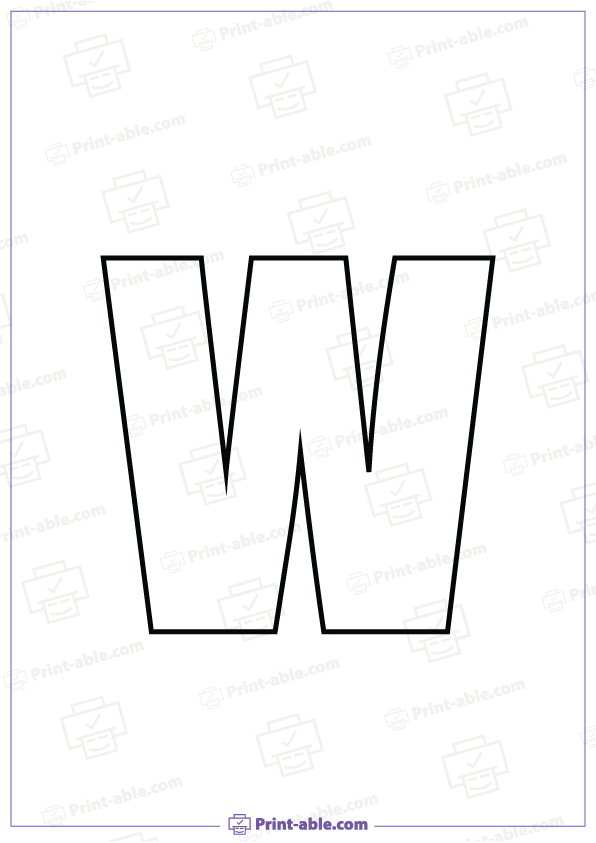 Bubble Letter W Printable Free Download