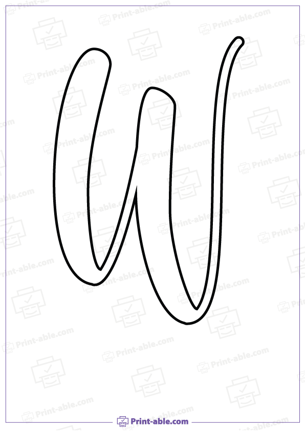 Bubble Letter W Printable Free Download
