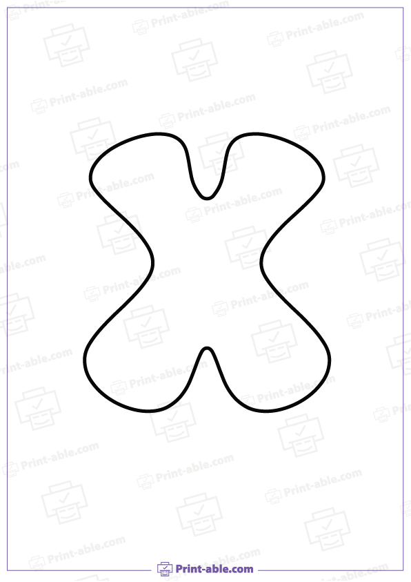 Bubble Letter X Printable Free Download