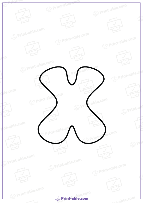 Bubble Letter X Printable Free Download
