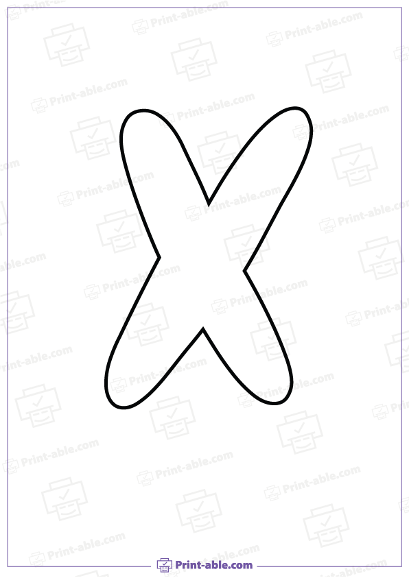 Bubble Letter X Printable Free Download