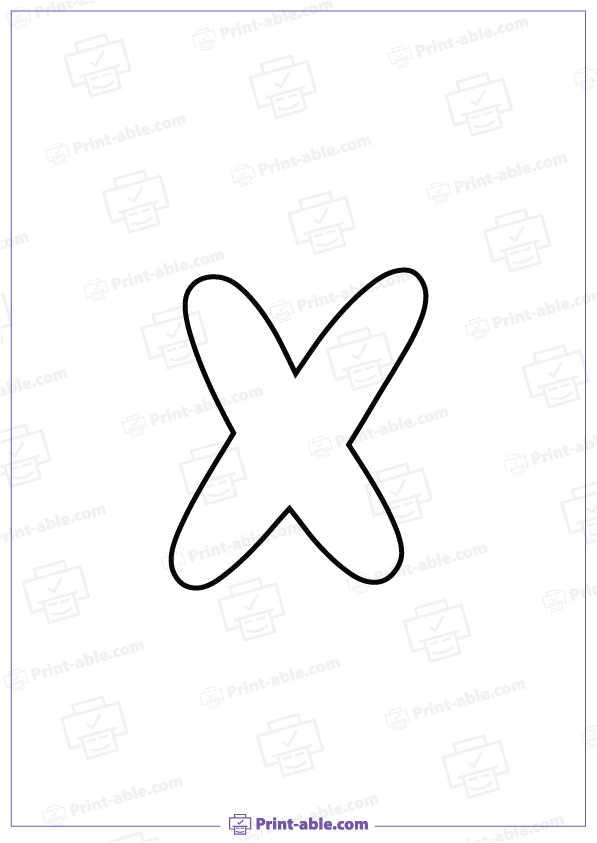 Bubble Letter X Printable Free Download