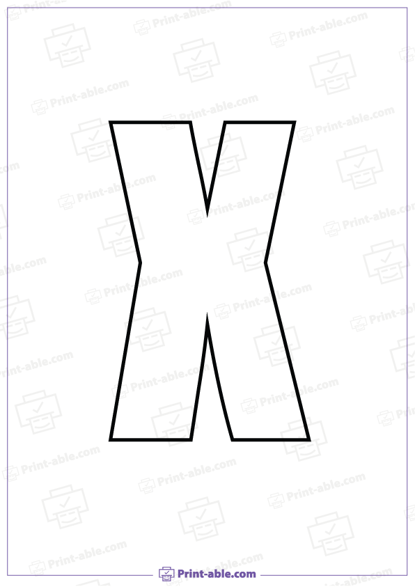 Bubble Letter X Printable Free Download