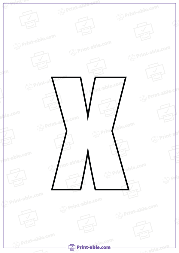 Bubble Letter X Printable Free Download