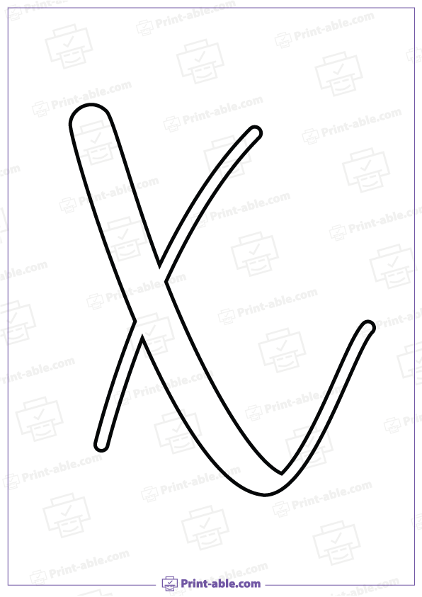 Bubble Letter X Printable Free Download