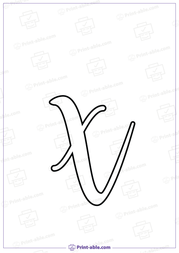 Bubble Letter X Printable Free Download
