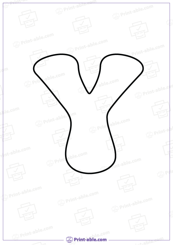 Bubble Letter Y Printable Free Download