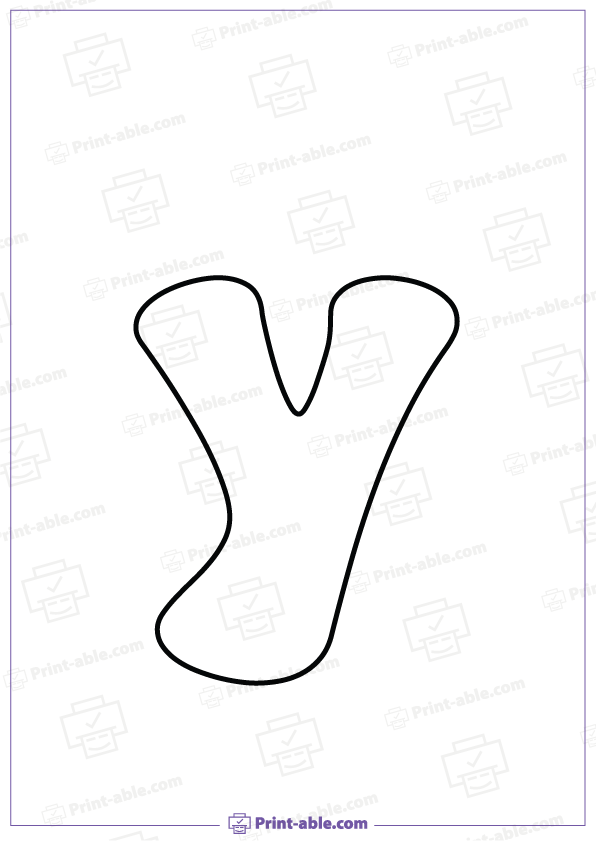 Bubble Letter Y Printable Free Download