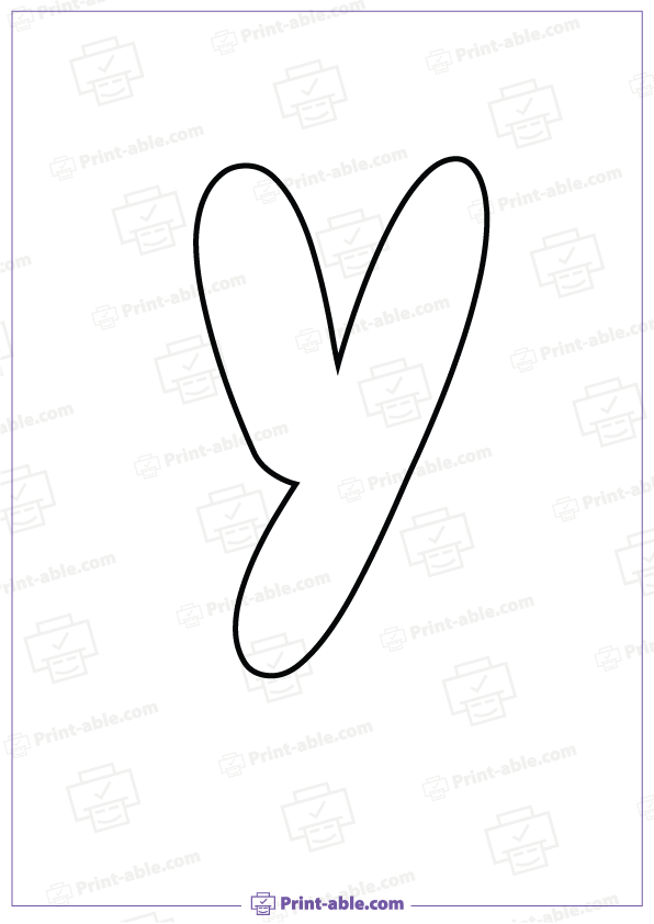 Bubble Letter Y Printable Free Download