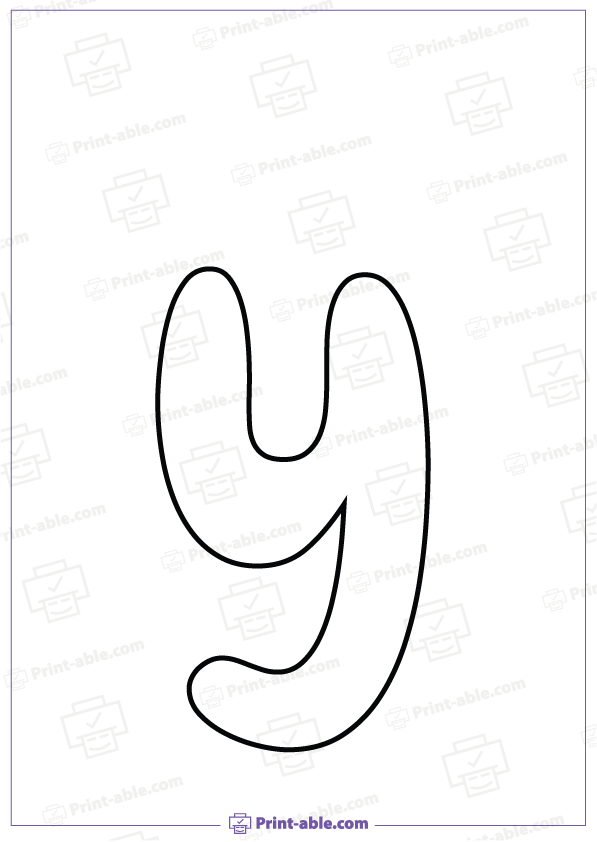 Bubble Letter Y Printable Free Download