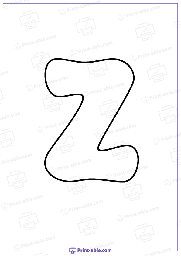 Bubble Letter Z Printable Free Download