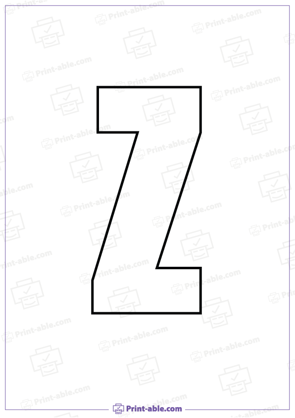 Bubble Letter Z Printable Free Download