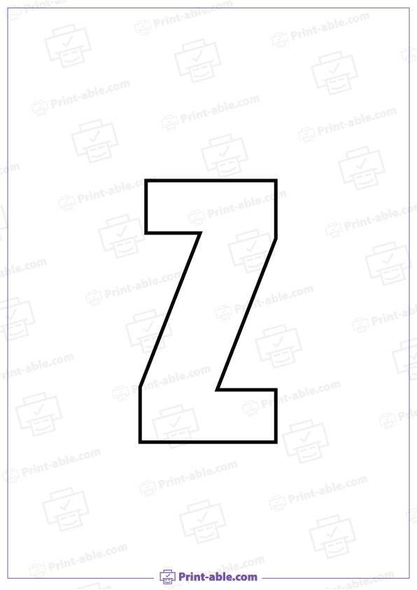 Bubble Letter Z Printable Free Download