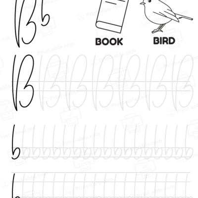 cursive letter b printable free download