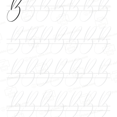 cursive letter b printable free download