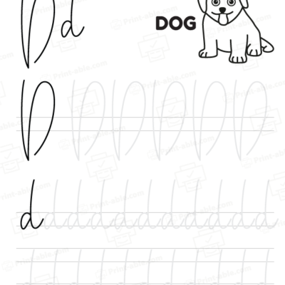 cursive letter d printable