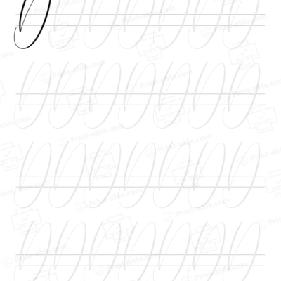 cursive letter d printable