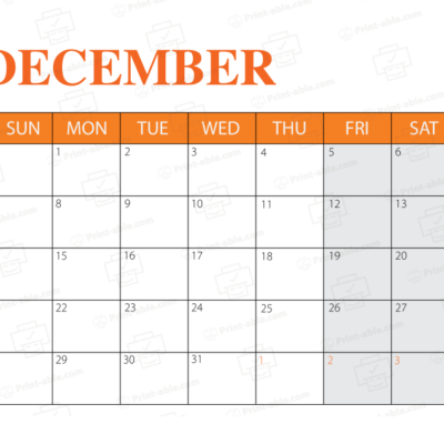 December 2025 Calendar Printable