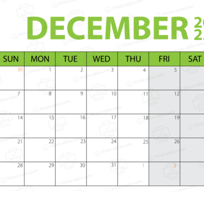 December 2025 Calendar Printable