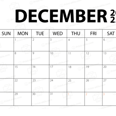 December 2025 Calendar Printable