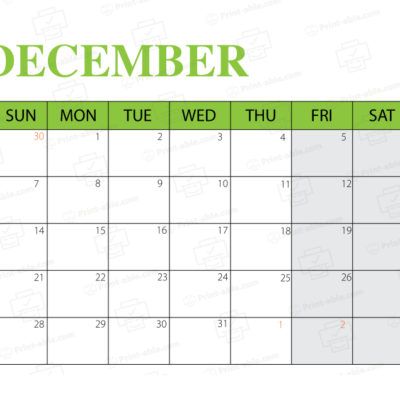 December 2025 Calendar Printable
