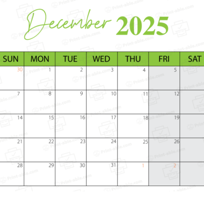 December 2025 Calendar Printable 1604