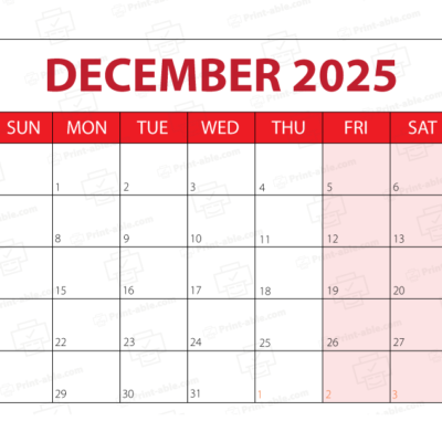 December 2025 Calendar Printable 1605