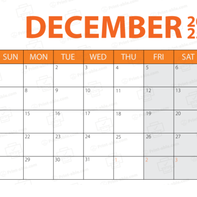 December 2025 Calendar Printable