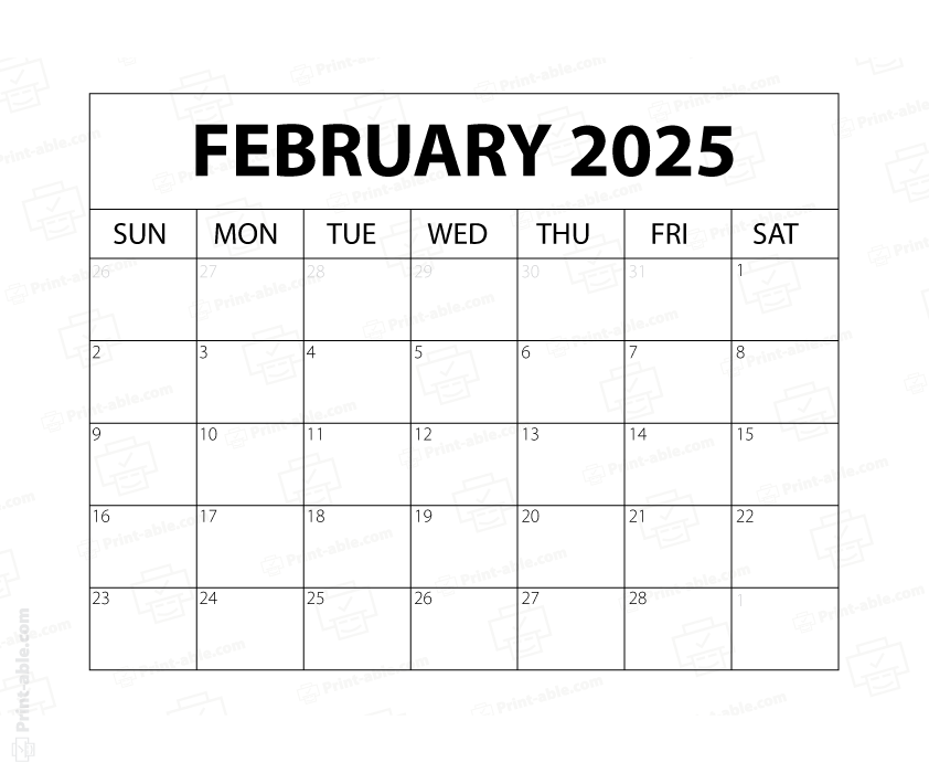 February 2025 Calendar