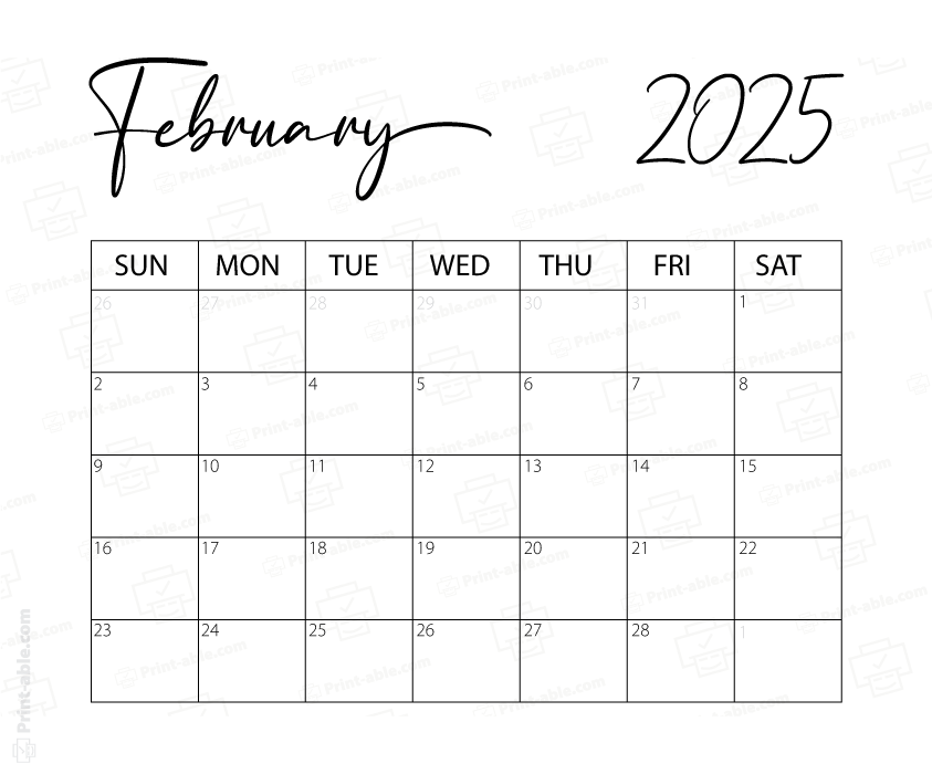 February 2025 Calendar
