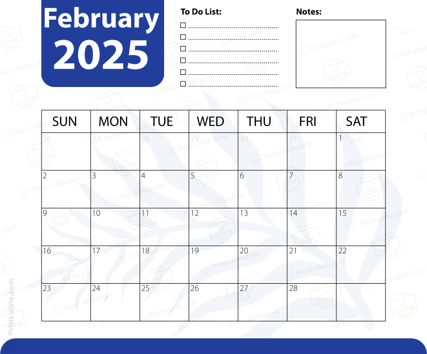 February 2025 Calendar