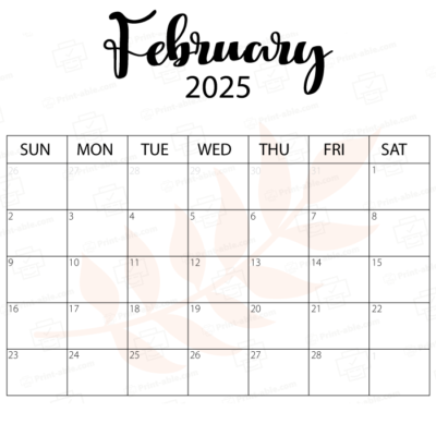 February 2025 Calendar Printable