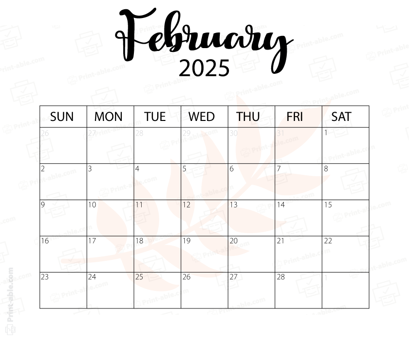 February 2025 Calendar