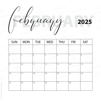 February 2025 Calendar Printable