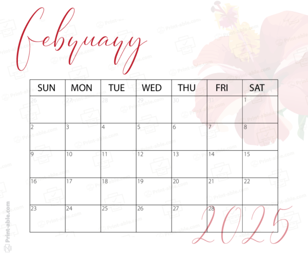 February 2025 Calendar Printable