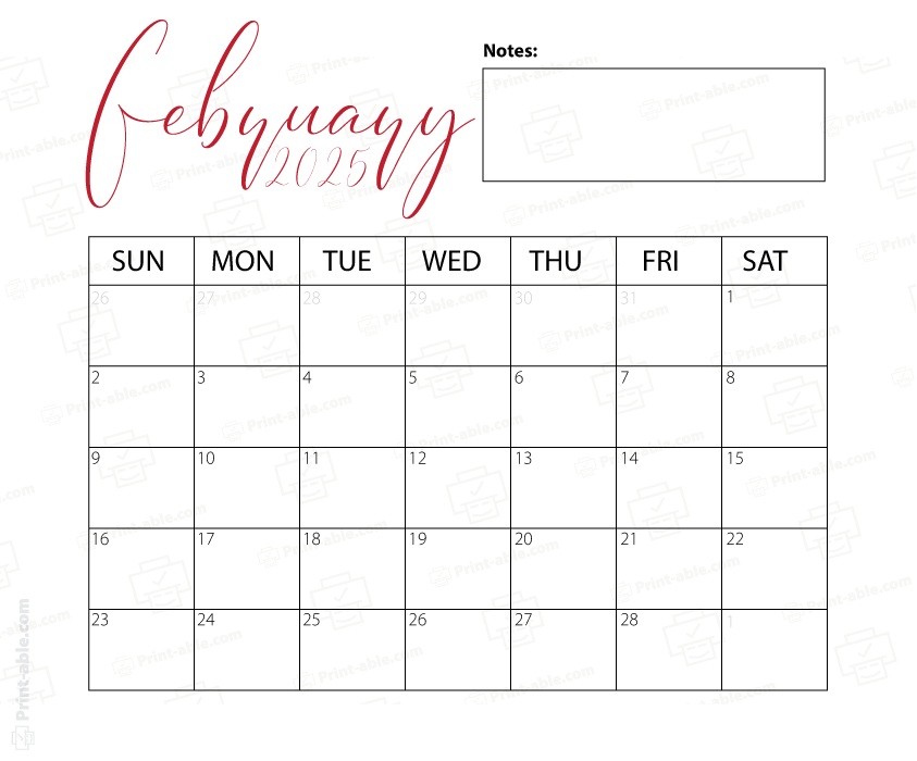 February 2025 Calendar