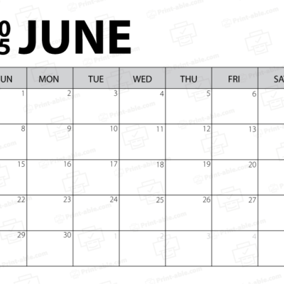 June 2025 Calendar Printable