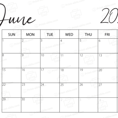 June 2025 Calendar Printable