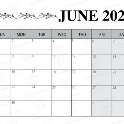 June 2025 Calendar Printable