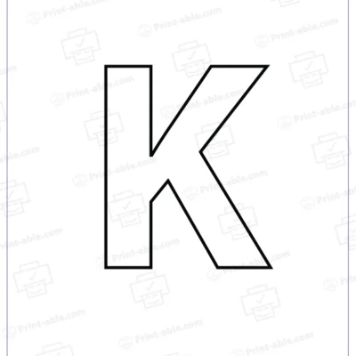 Letter K printable free download