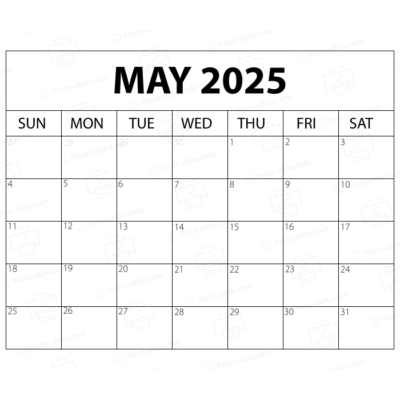 May 2025 Calendar Printable