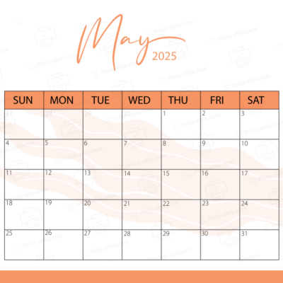 May 2025 Calendar Printable