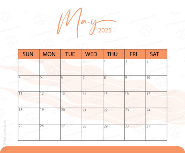 May 2025 Calendar Printable