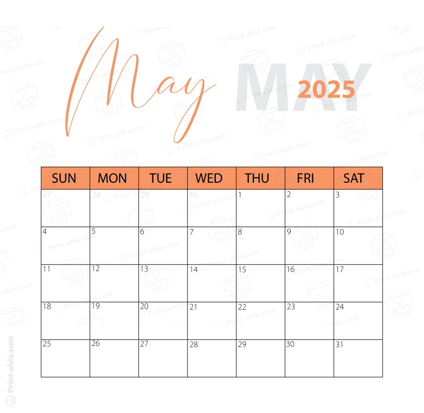 May 2025 Calendar Printable