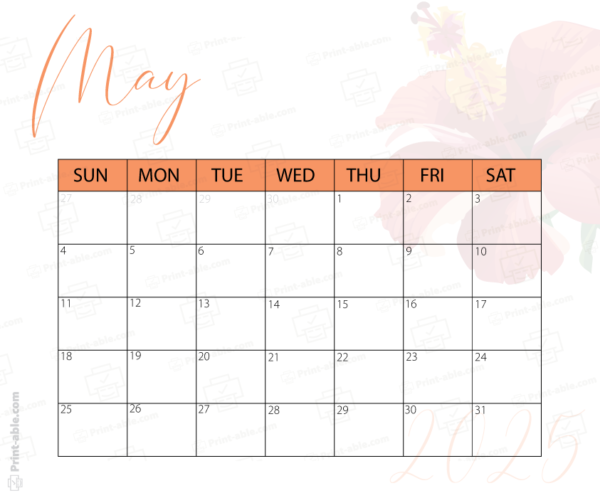 May 2025 Calendar Printable