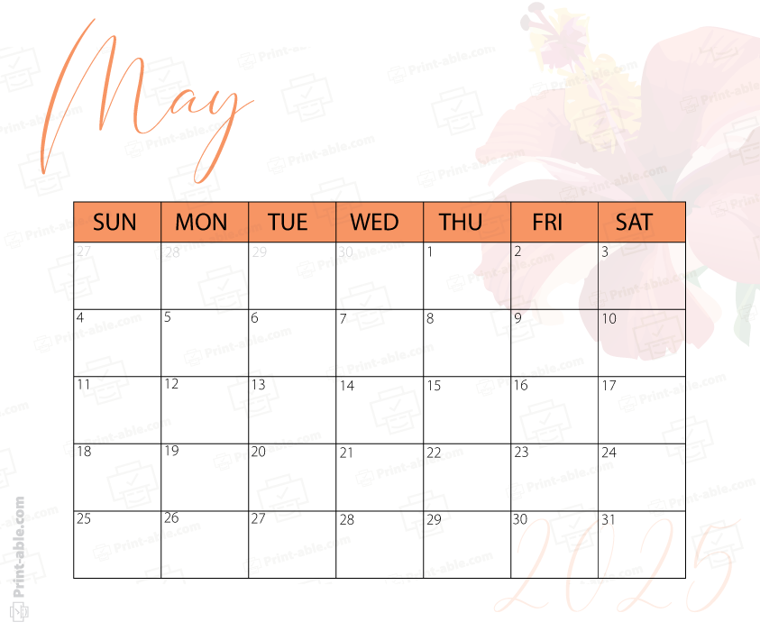 May 2025 Calendar Printable